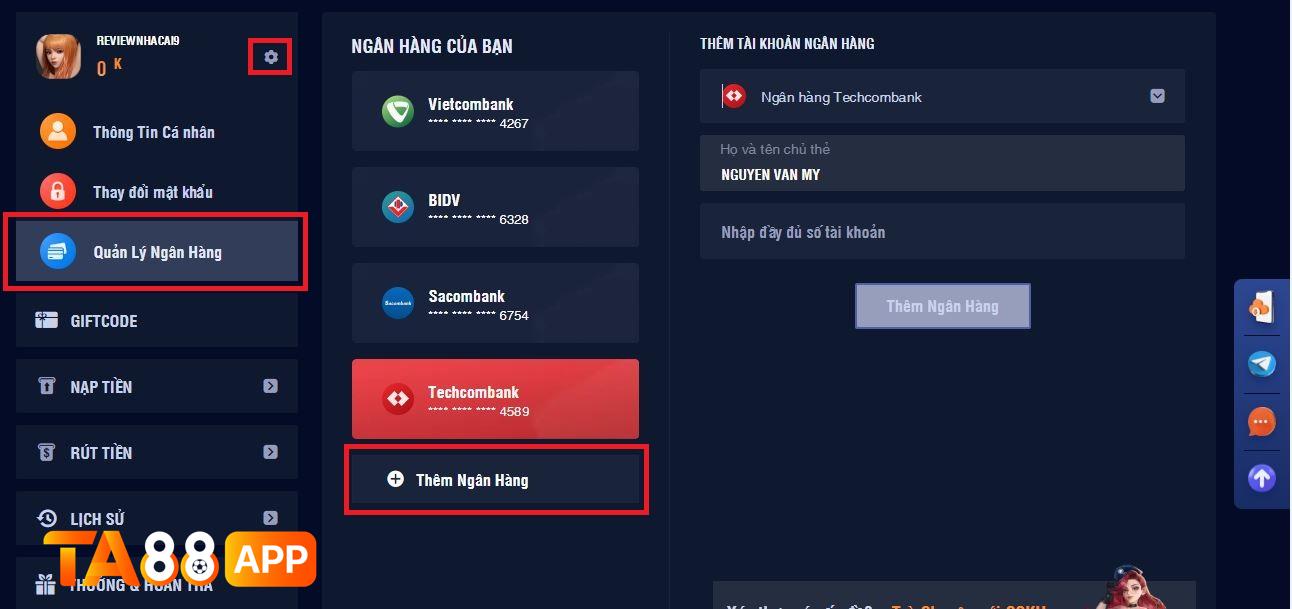 thêm ngân hàng Ta88