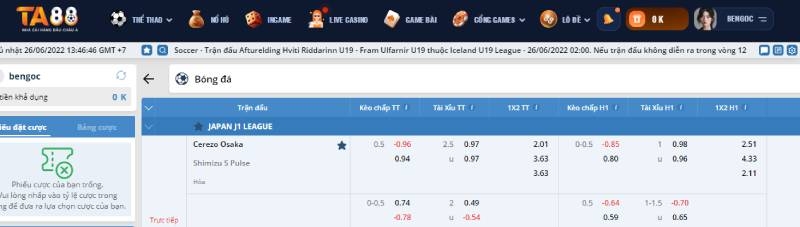 Tài xỉu bóng đá Tài xỉu bóng đá